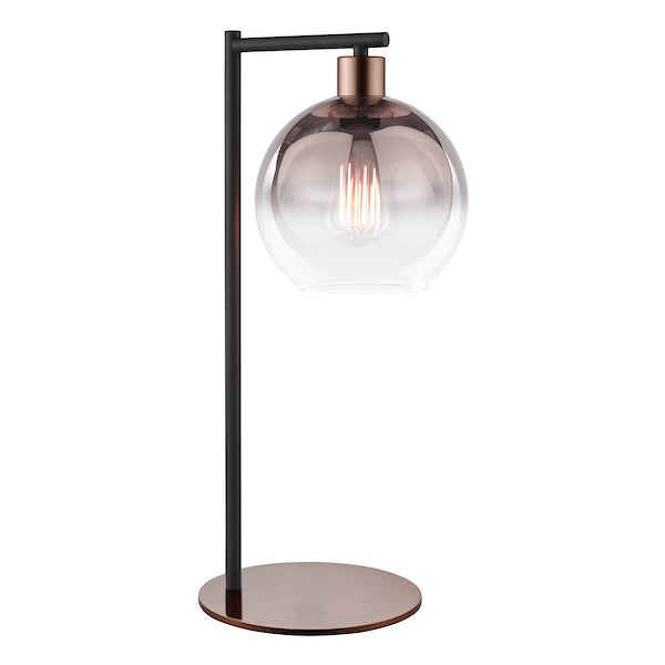 Dar Lighting Lycia Satin Bronze & Bronze Ombre Glass Table Lamp