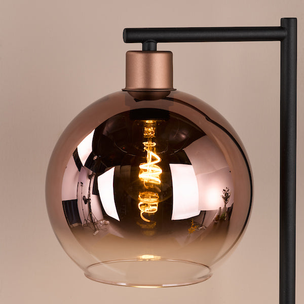 Dar Lighting Lycia Satin Bronze & Bronze Ombre Glass Table Lamp