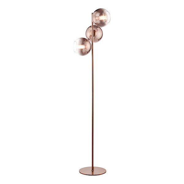 Dar Lighting Lycia 3 Light Satin Bronze & Bronze Ombre Glass Floor Lamp