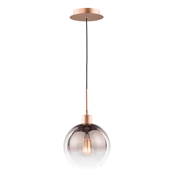 Dar Lighting Lycia Satin Bronze & Bronze Ombre Glass Pendant