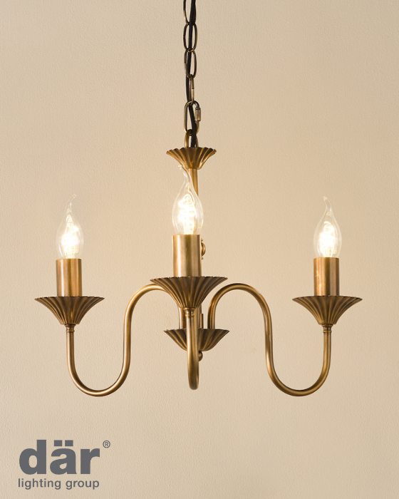 Dar Lighting Lydian 3 Light Antique Bronze Pendant Fitting Only