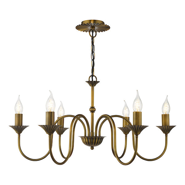 Dar Lighting Lydian 6 Light Antique Bronze Pendant Fitting Only