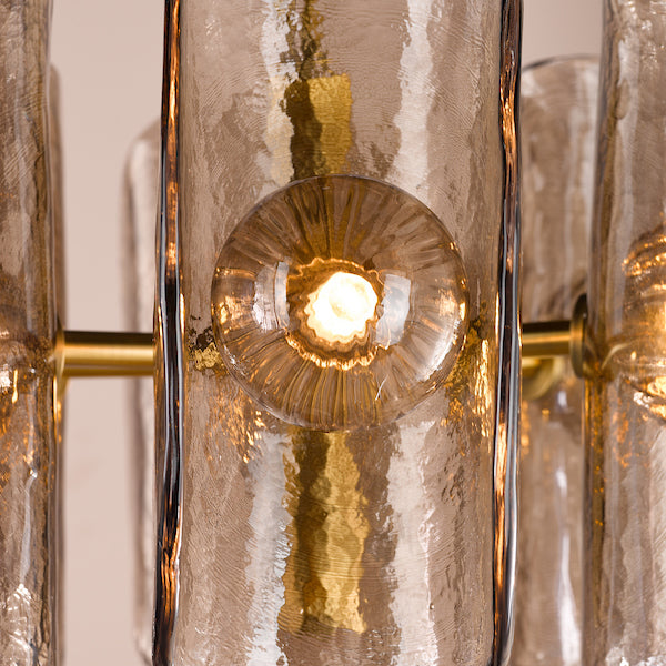 Dar Lighting Megara 6 Light Antique Bronze & Tea Smoked Glass Pendant