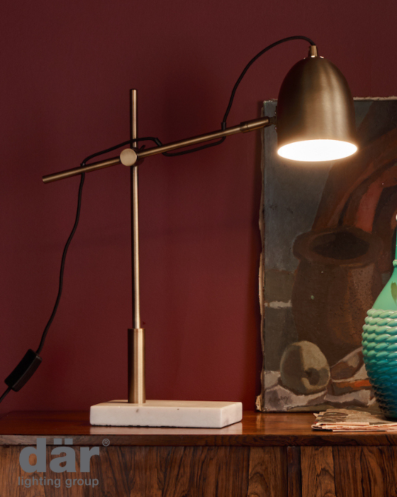 Dar Lighting Mendal Bronze & Marble Task Lamp