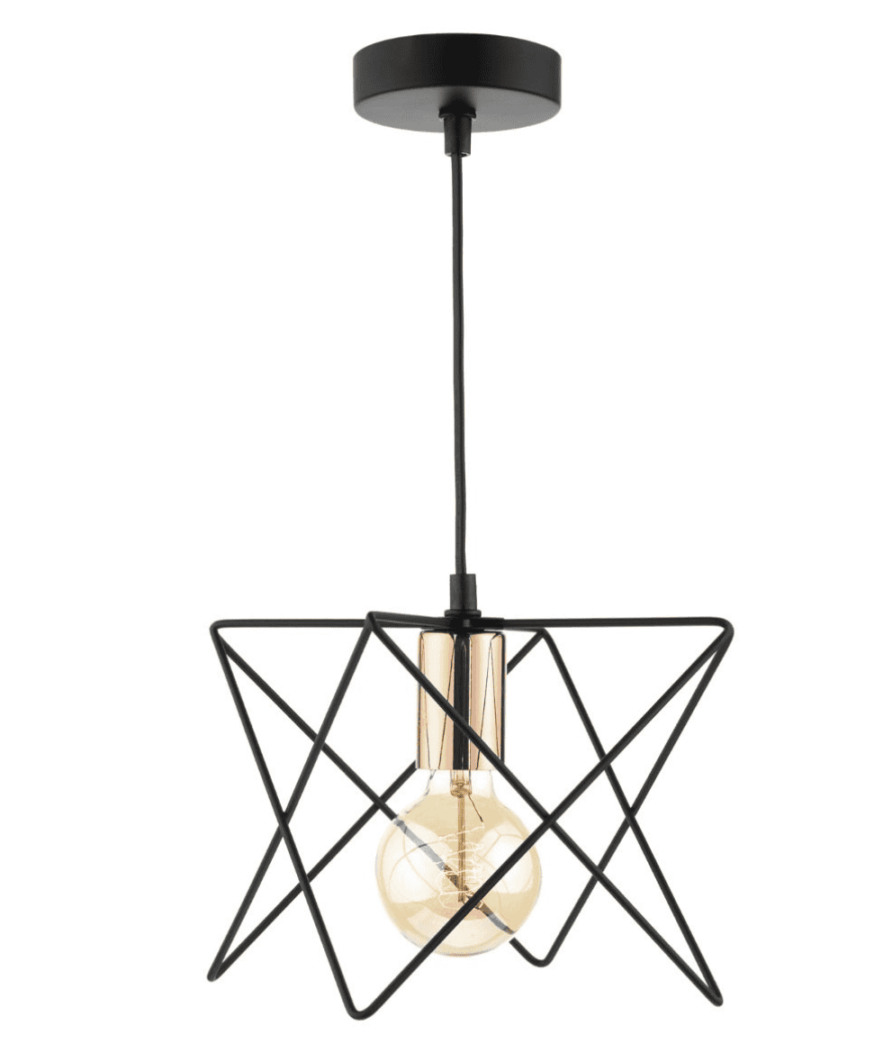 Dar Lighting Midi Matt Black & Bright Copper Pendant