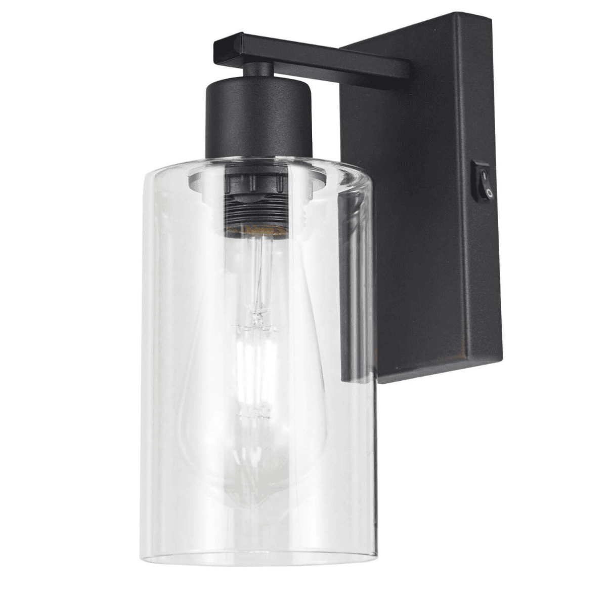 Dar Lighting Miu Matt Black & Glass Wall Light