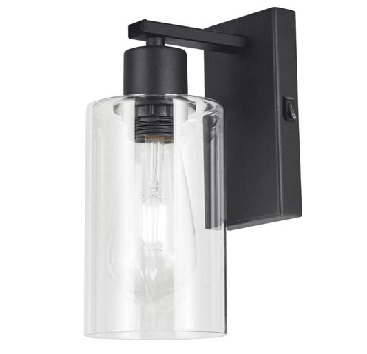 Dar Lighting Miu Matt Black & Glass Wall Light