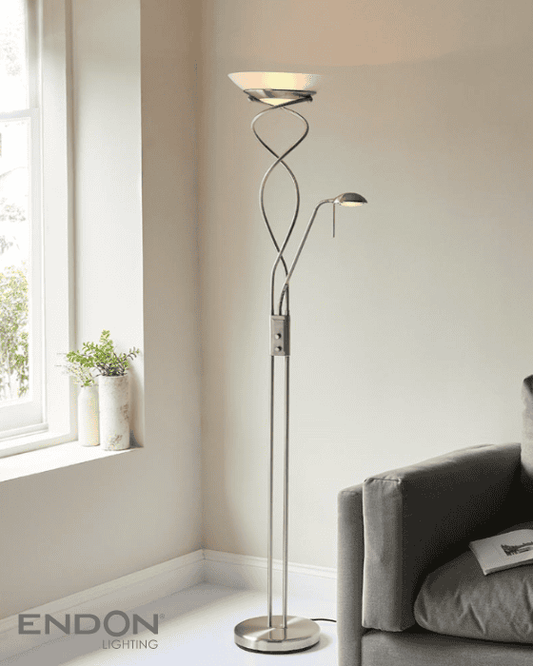 Endon Monaco Chrome Mother & Child Task Lamp