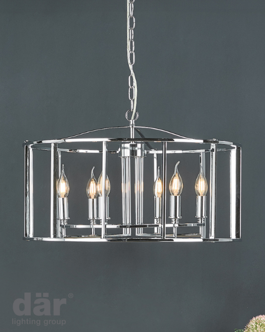 Dar Lighting Myka 6 Light Polished Chrome Pendant