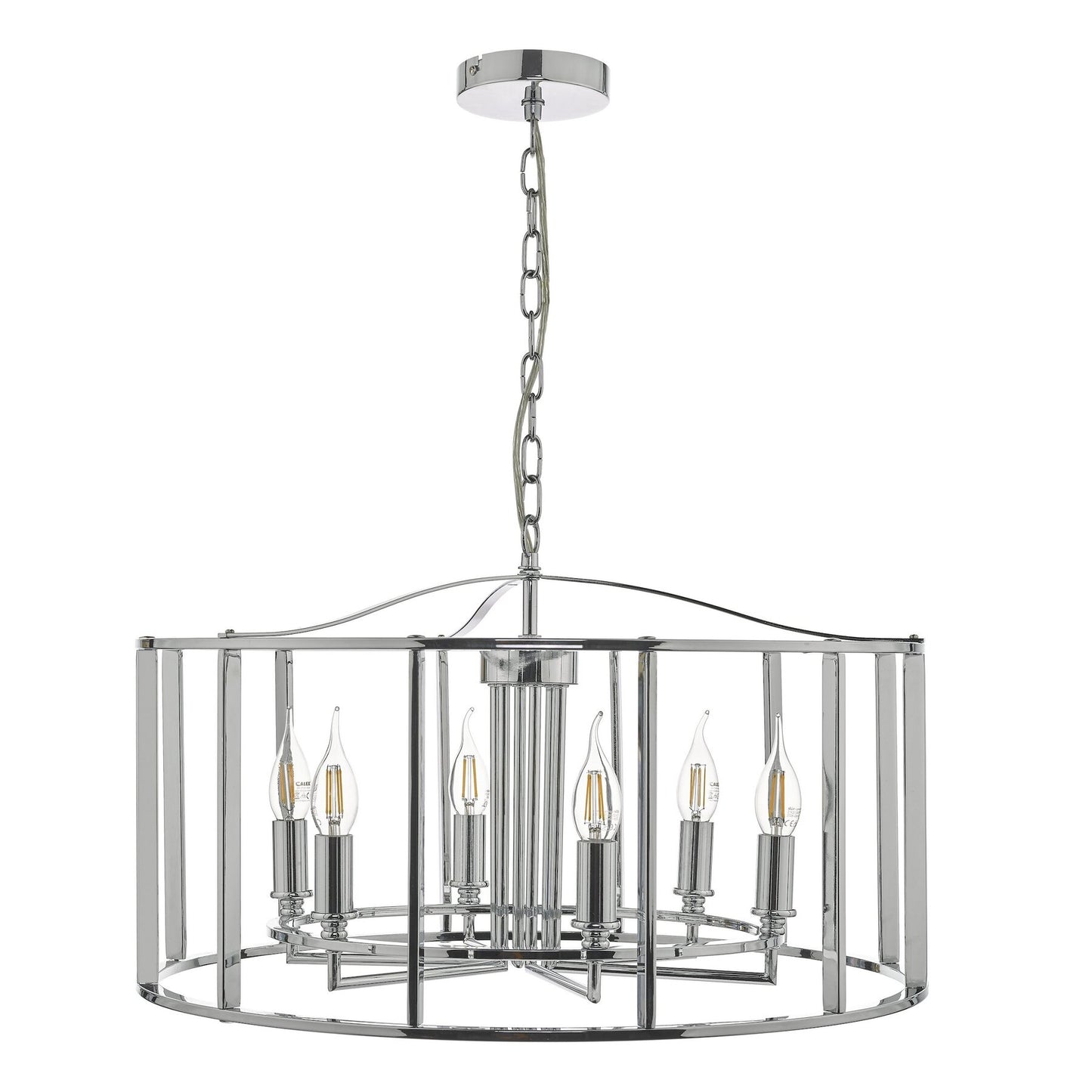 Dar Lighting Myka 6 Light Polished Chrome Pendant