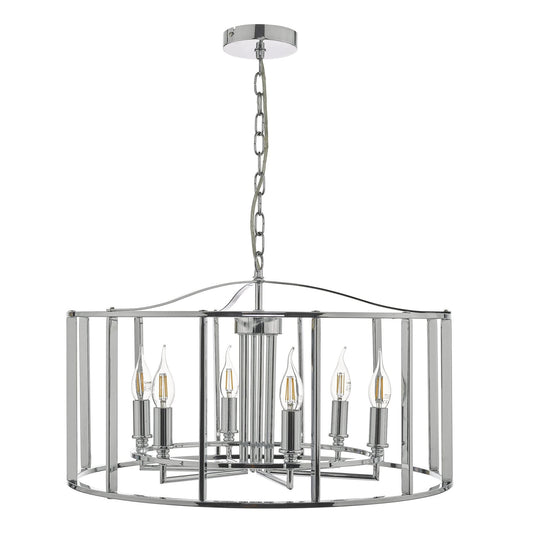 Dar Lighting Myka 6 Light Polished Chrome Pendant