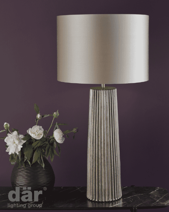 Dar Lighting Myla Ceramic Bronze Table Lamp With Shade