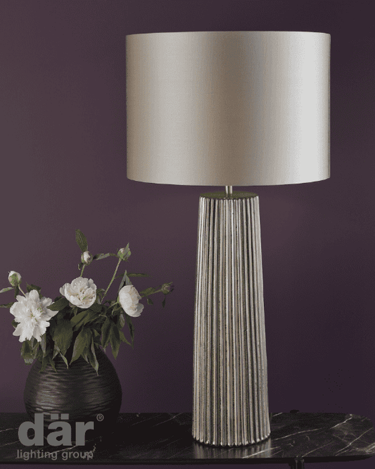 Dar Lighting Myla Ceramic Bronze Table Lamp With Shade