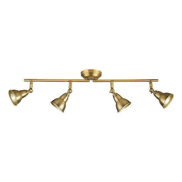 Dar Lighting Nathaniel 4 Light Aged Brass Bar Spotlight