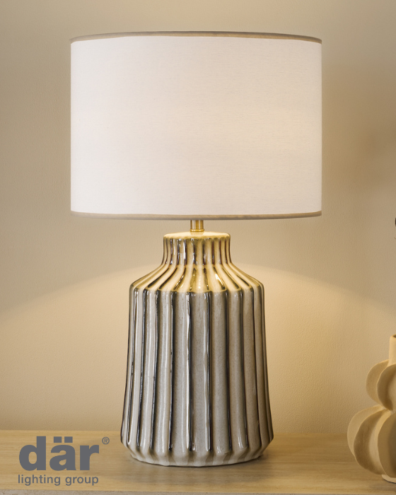 Dar Lighting Nedra Natural Ceramic Table Lamp (Base Only)