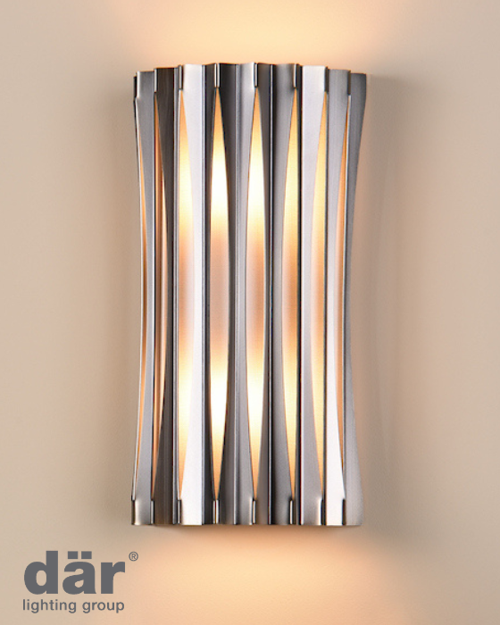 Dar Lighting Netra 2 Light Satin Bronze & Ivory Wall Light