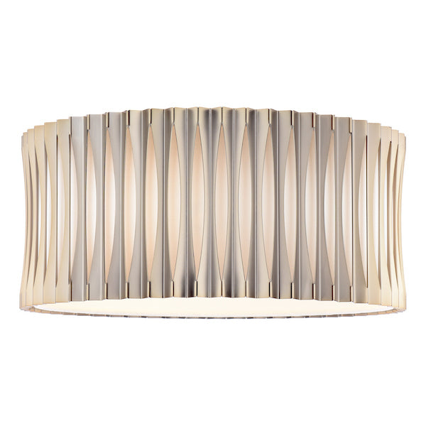 Dar Lighting Netra 3 Light Satin Bronze & Ivory Flush