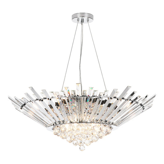 Dar Lighting Nimbus 9 Light Crystal & Polished Chrome Chandelier