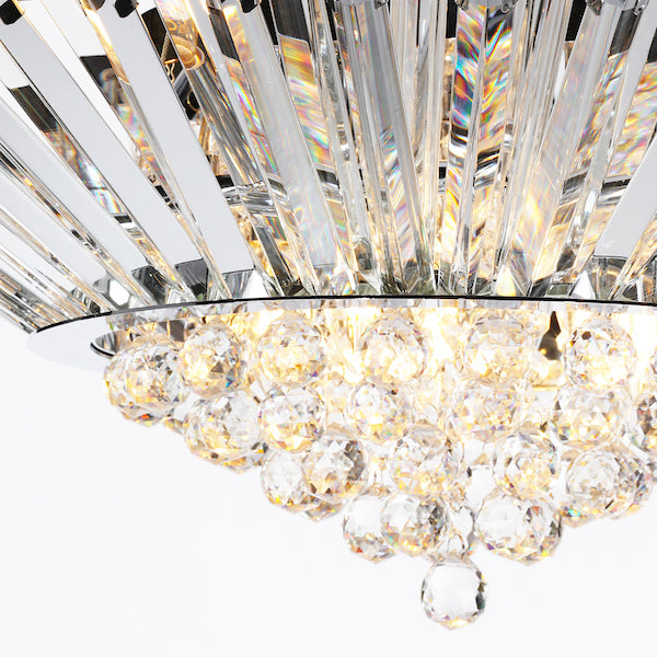 Dar Lighting Nimbus 9 Light Crystal & Polished Chrome Chandelier