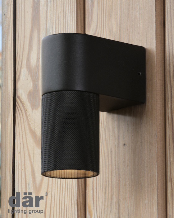 Dar Lighting Obi Outdoor IP54 Matt Black Wall Light