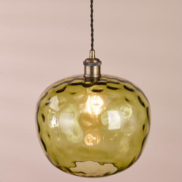 Dar Lighting Ochon Easy Fit Green Glass Pendant (Shade Only)