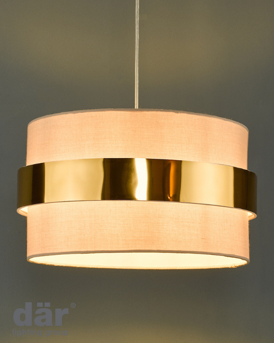 Dar Lighting Oki Taupe Easy Fit Shade With Gold Band