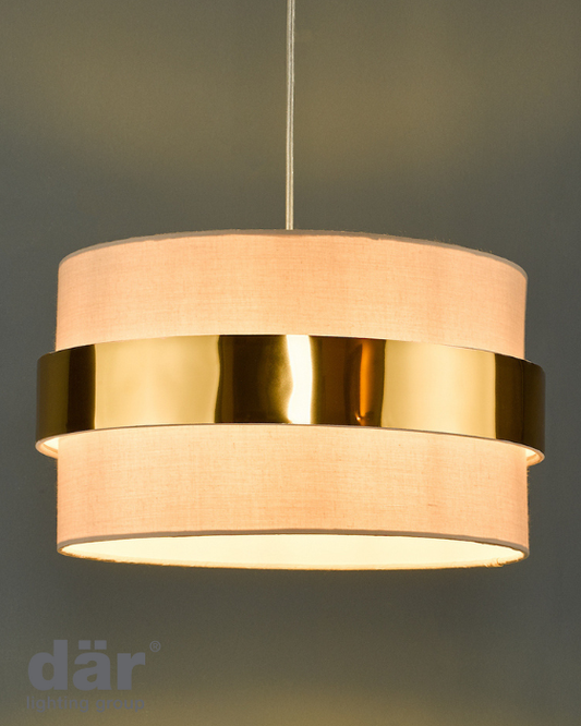 Dar Lighting Oki Taupe Easy Fit Shade With Gold Band