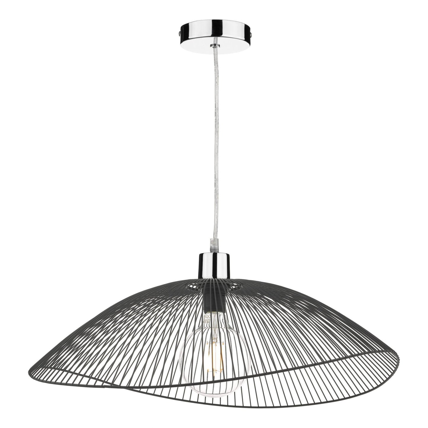 Dar Lighting Onza Black Easy Fit Wire Pendants (Twin Pack)