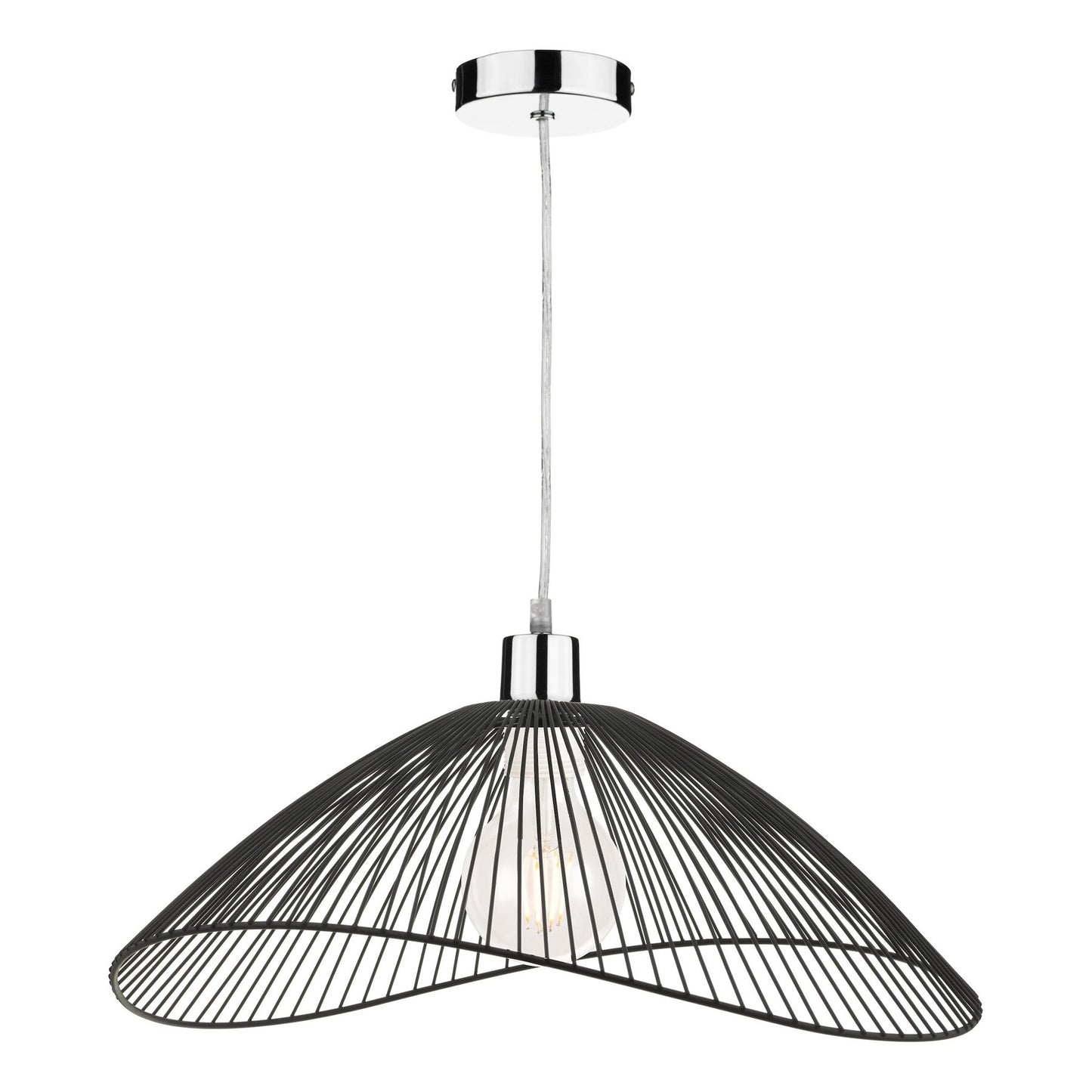 Dar Lighting Onza Black Easy Fit Wire Pendants (Twin Pack)