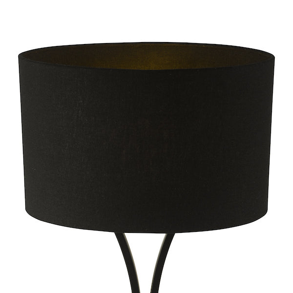 Dar Lighting Oporto Matt Black Table Lamp With Shade