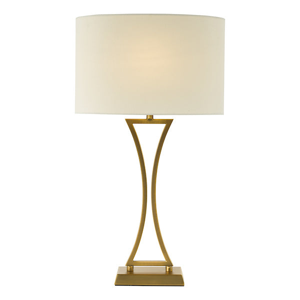 Dar Lighting Oporto Aged Brass Table Lamp With Shade