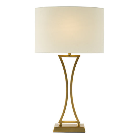 Dar Lighting Oporto Aged Brass Table Lamp With Shade