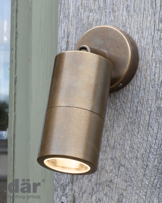 Dar Lighting Ortega Outdoor Natural Brass IP65 Single Spotlight