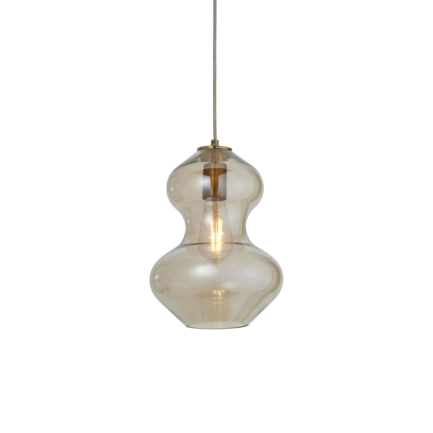 Vesilo Lighting Opulent Satin Brass & Shaped Glass Pendant