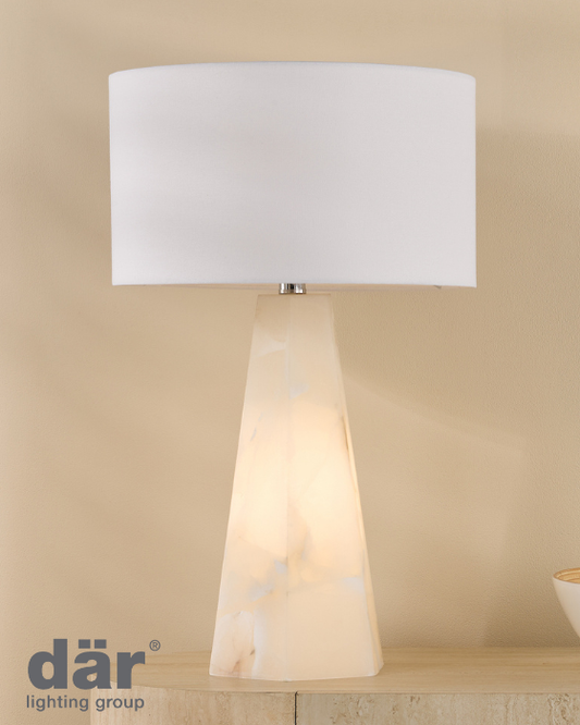 Dar Lighting Paget White Table Lamp With Shade