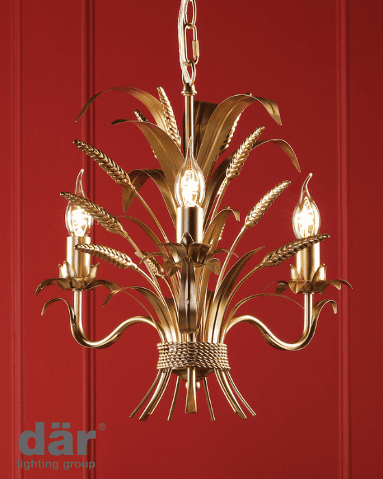 Dar Lighting Phaedra Gold 3 Light Pendant