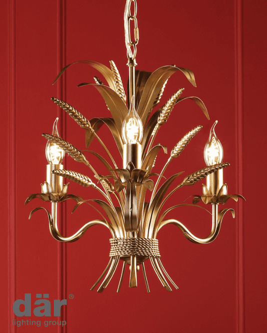 Dar Lighting Phaedra Gold 3 Light Pendant