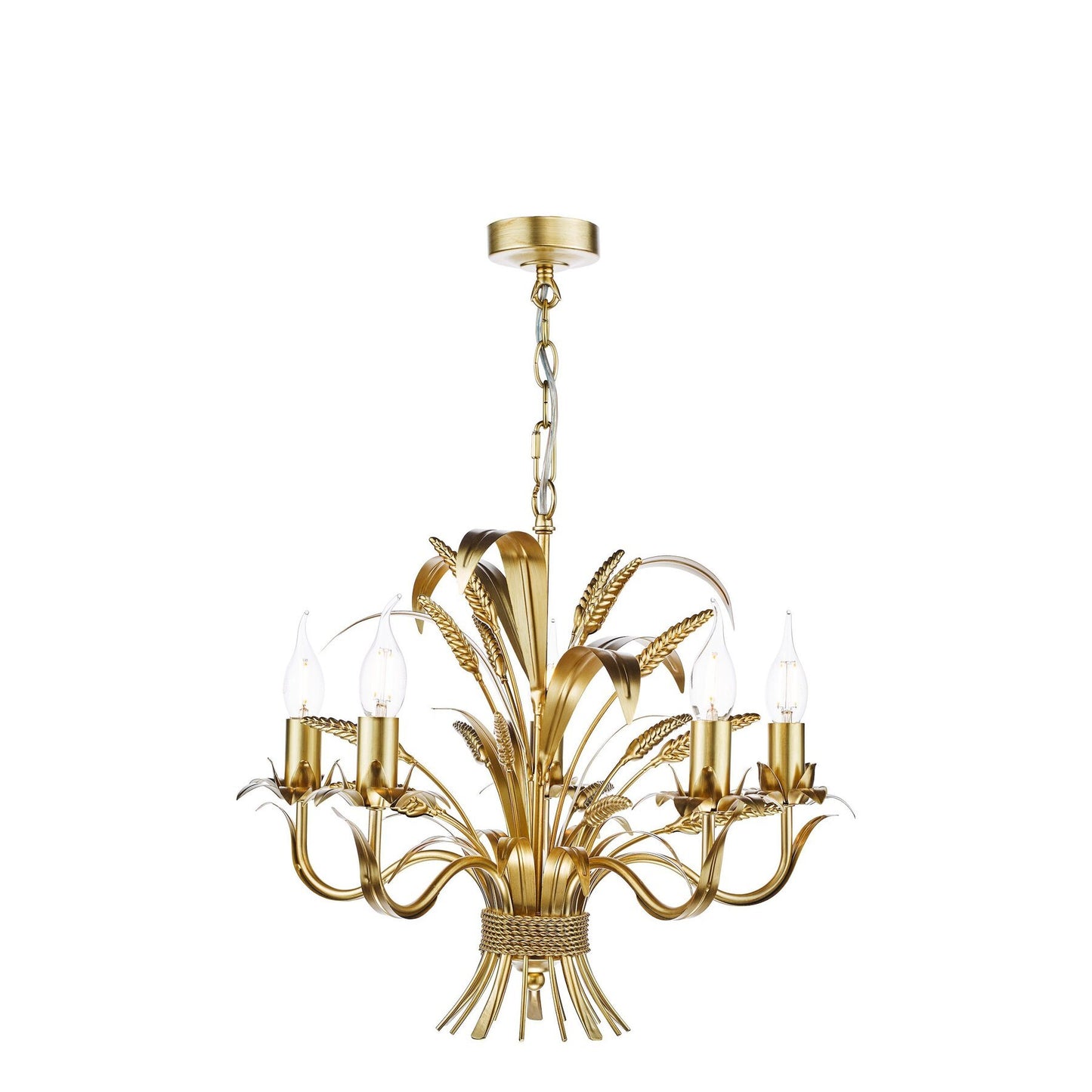 Dar Lighting Phaedra 5 Light Gold Pendant