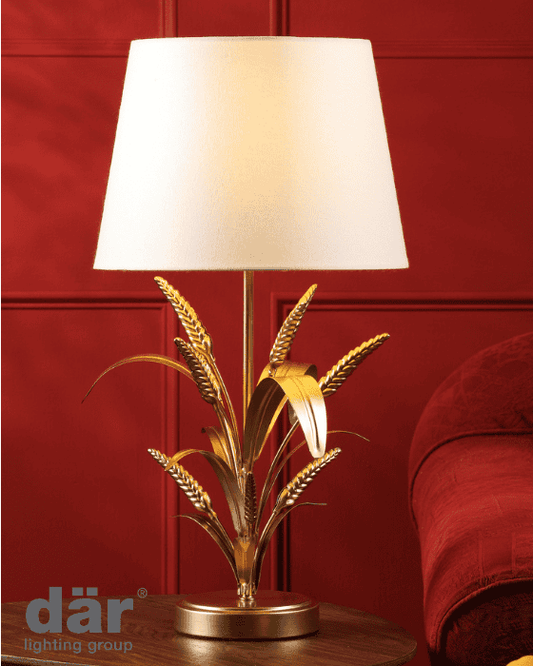 Dar Lighting Phaedra Gold Table Lamp With Shade