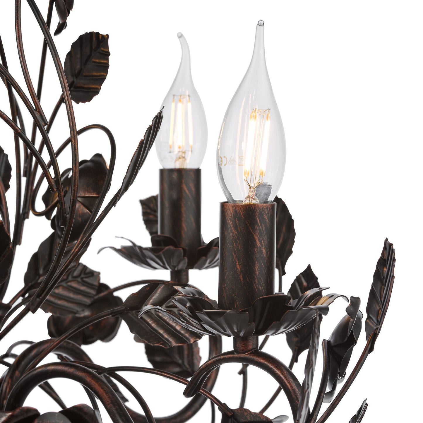 Dar Lighting Priscilla 5 Light Matt Black/Bronze Pendant Fitting Only