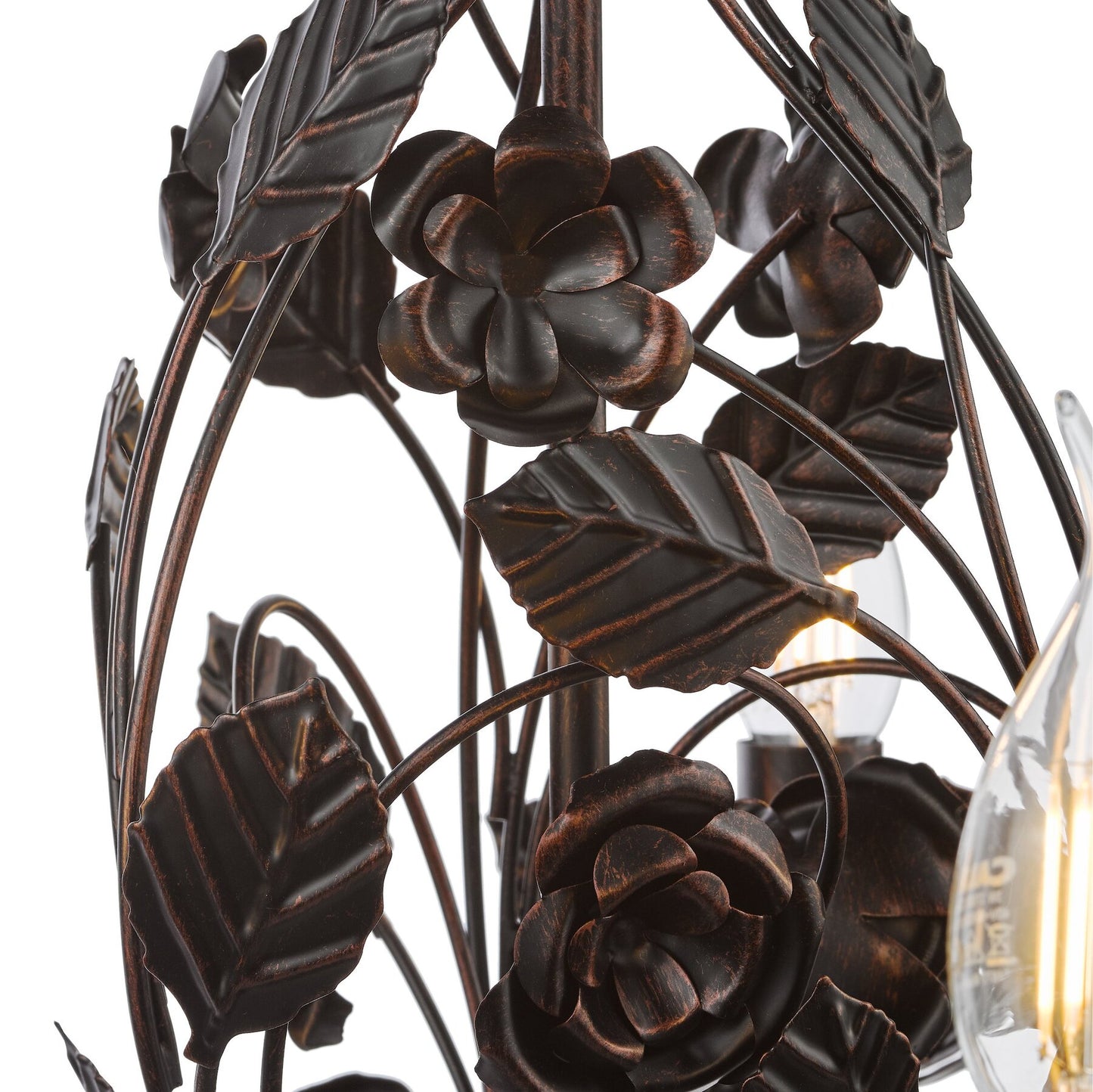 Dar Lighting Priscilla 5 Light Matt Black/Bronze Pendant Fitting Only