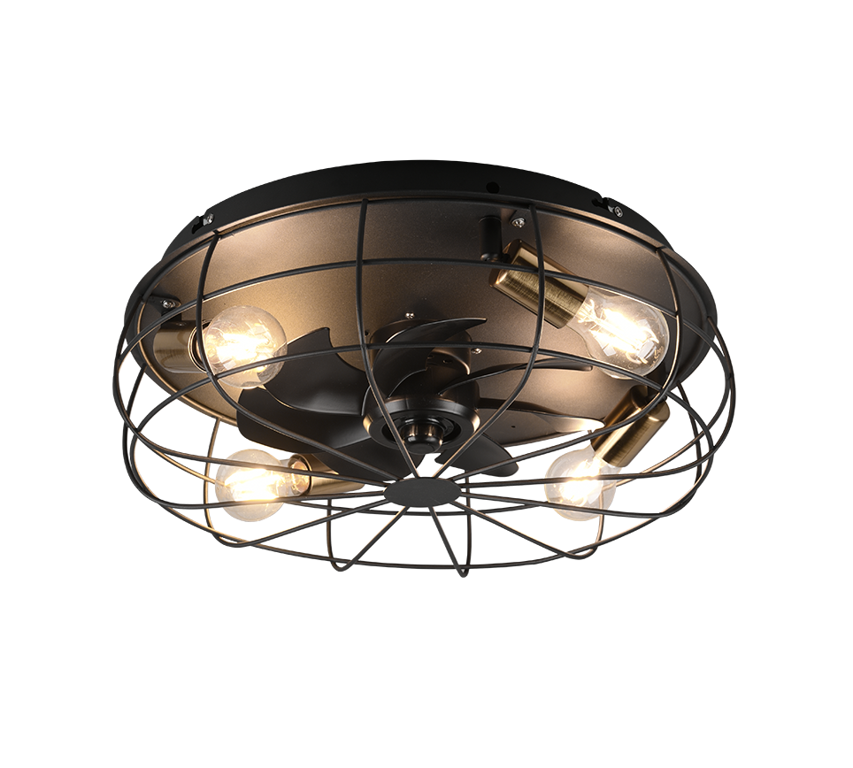 Trio Lighting Trondheim Black Ceiling Fan Light