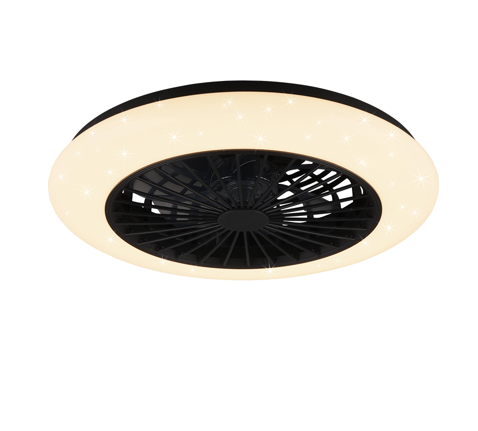 Trio Lighting Stralsund LED Black Ceiling Fan Light