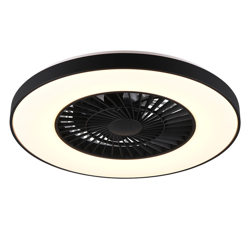 Trio Lighting Halmstad LED Black Ceiling Fan Light