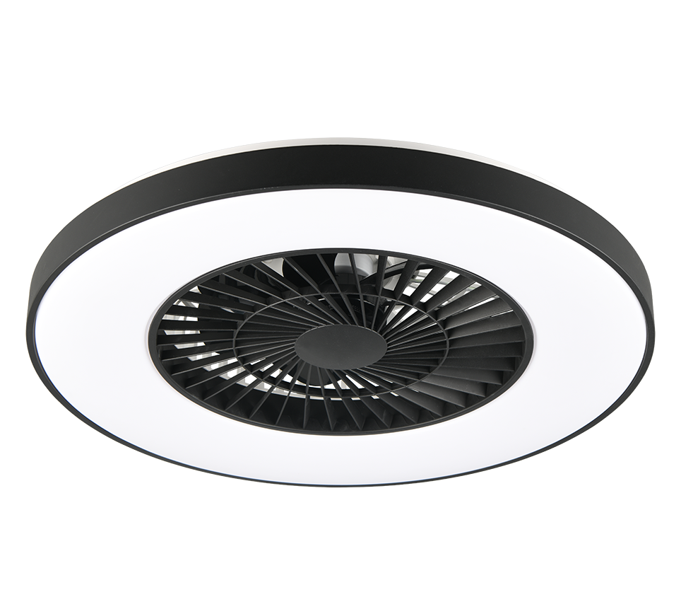 Trio Lighting Halmstad LED Black Ceiling Fan Light