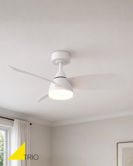 Trio Lighting Helsinki LED White Ceiling Fan Light
