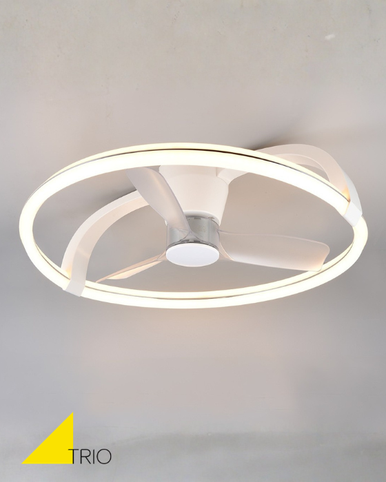 Trio Lighting Stockholm LED White Ceiling Fan Light