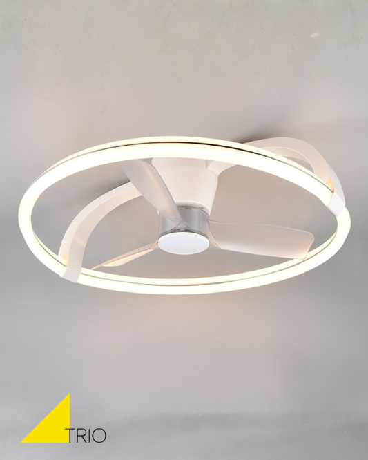 Trio Lighting Stockholm LED White Ceiling Fan Light