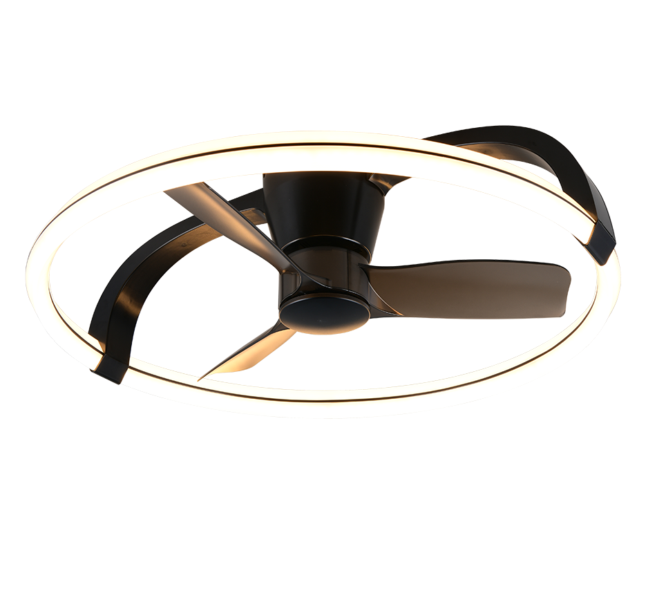 Trio Lighting Stockholm LED Black Ceiling Fan Light