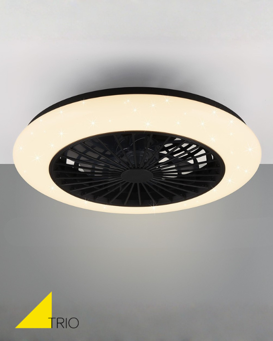 Trio Lighting Stralsund LED Black Ceiling Fan Light